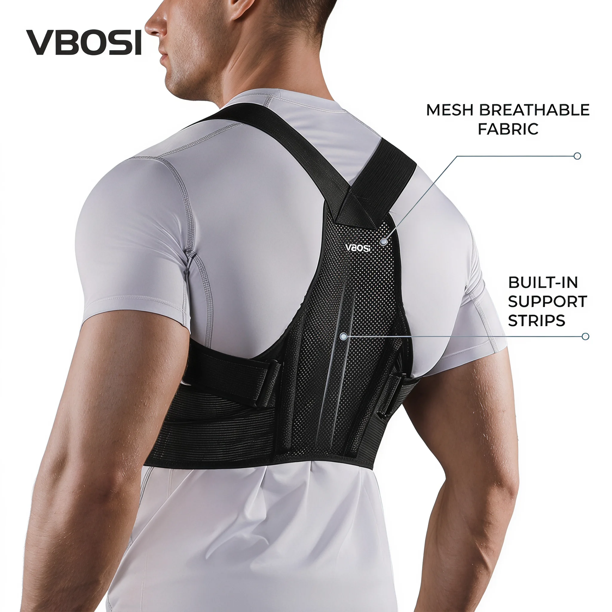 Posture Corrector Back - Corretor de Postura Ajustável VBOSI, Cinto